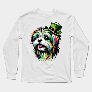 Lowchen Dog Celebrates St Patrick's Day in Style Long Sleeve T-Shirt